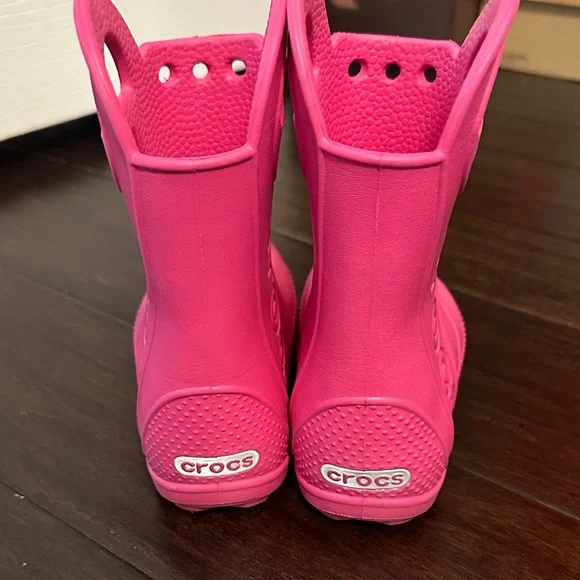 CROCS Kids Fuchsia Rain Boots - Picture 3 of 5